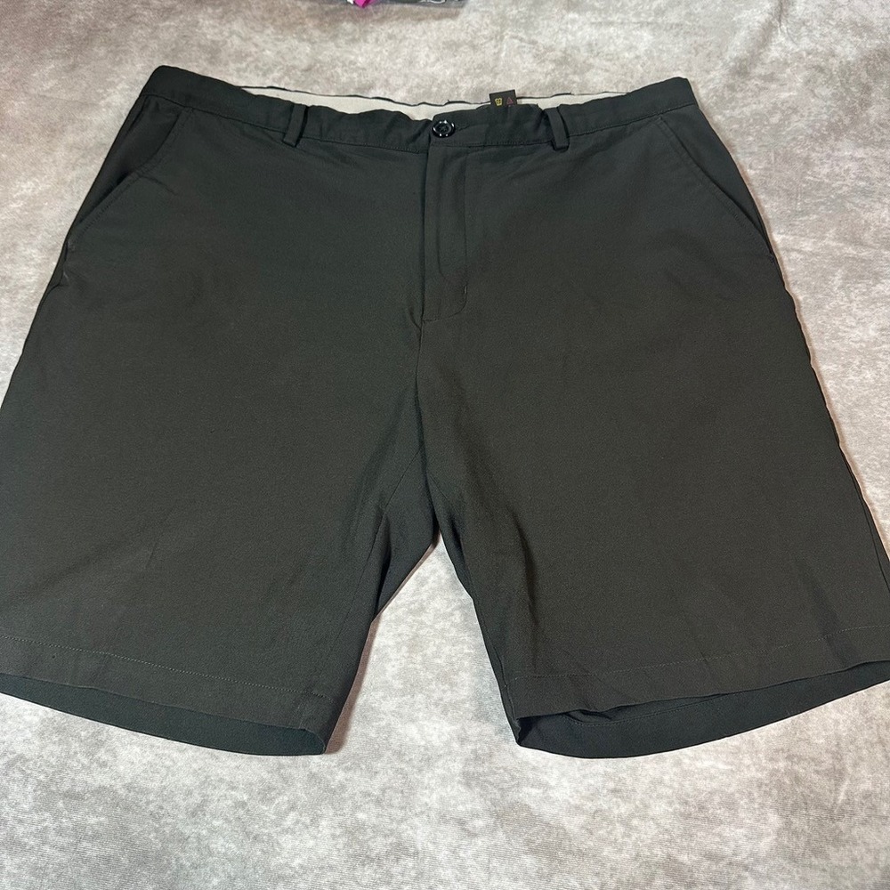 Greg Norman Mens Golf Shorts Size 40 Black Polyester Spandex Stretch Flat Front